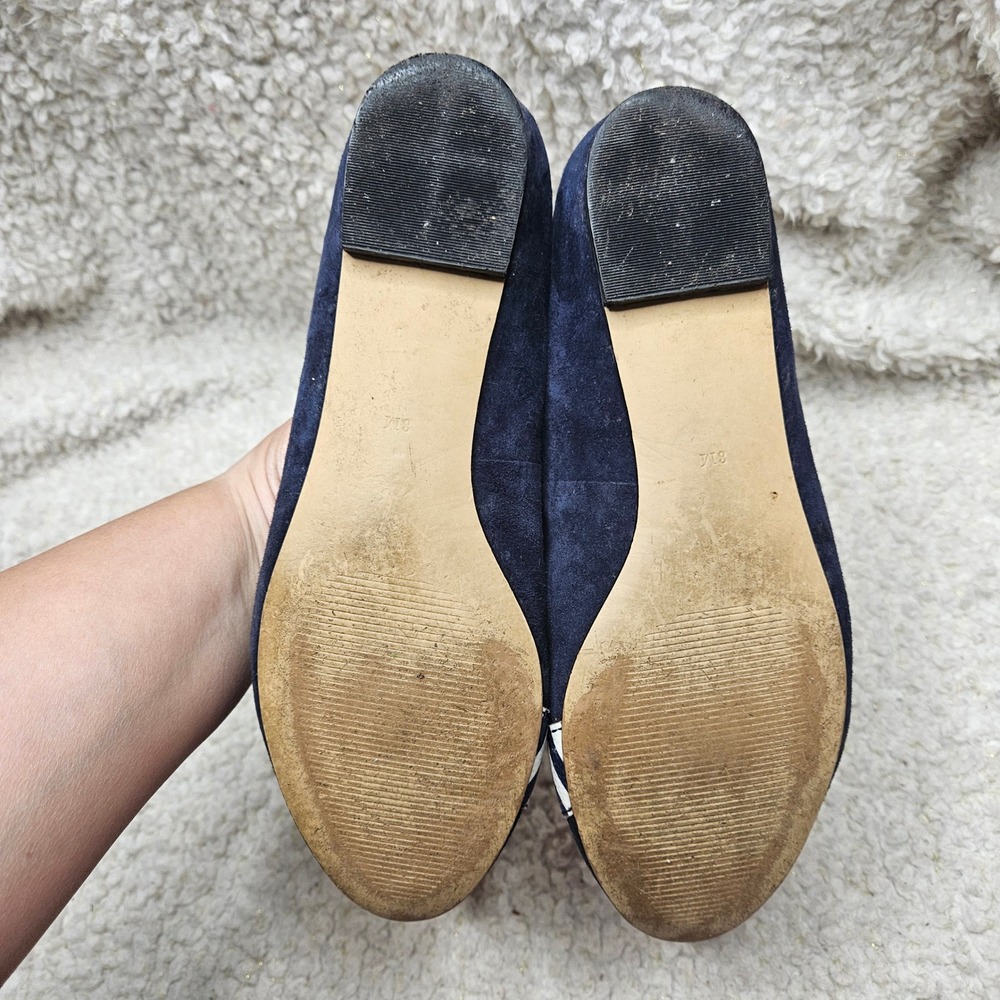 Talbots Dachshund Navy Blue Suede Leather Loafers sz 8 - Picture 6 of 7